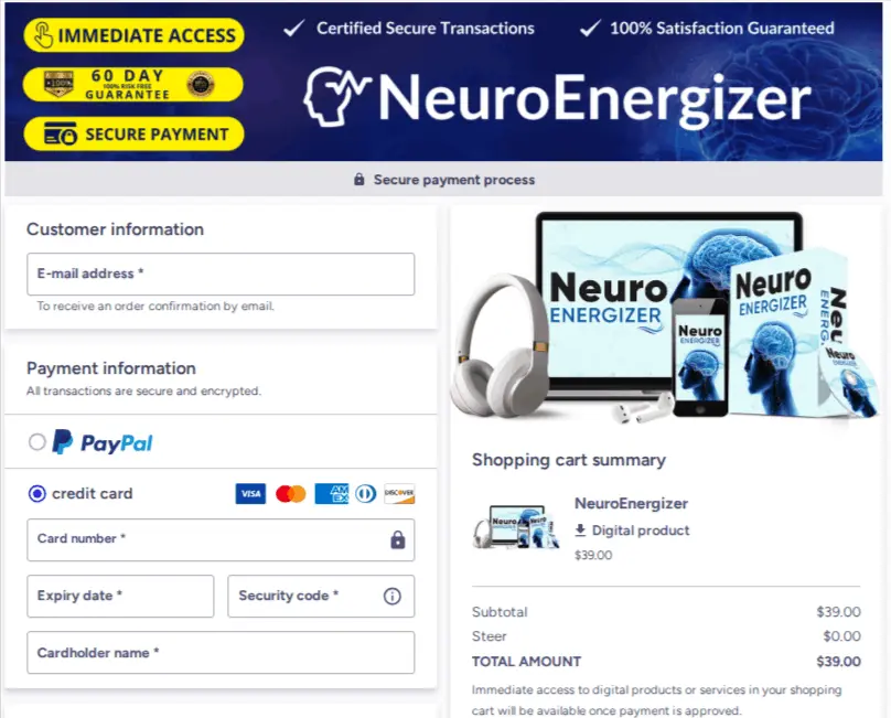 Neuro Energizer Order Page